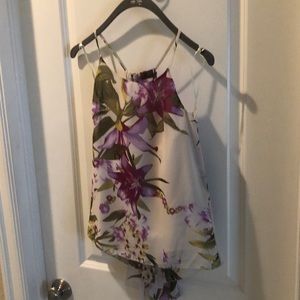 Jennifer Lopez silk razor back top